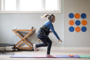 girl doing brain boosting activity