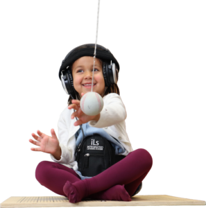 girl and ball on a string